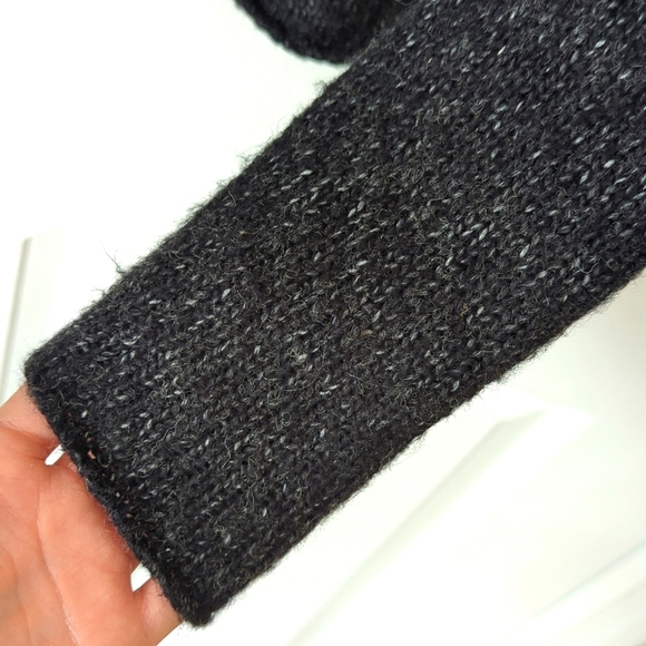 Guess Y2K Vintage Gothic Script Marled Knit Wool Blend Mock Neck Sweater Gray M - Picture 10 of 12